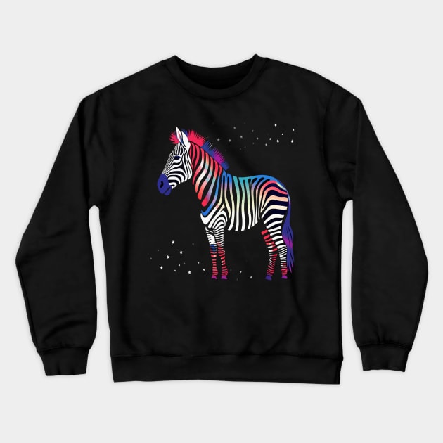 Patriotic Zebra Crewneck Sweatshirt by JH Mart